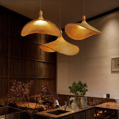 Creatief Rattan Hangertje Licht Grote Straw Hat Stijl 3500K Warm Wit CCT