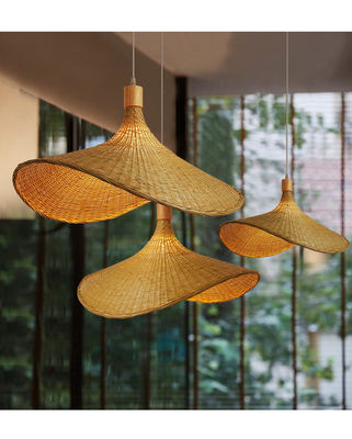 Creatief Rattan Hangertje Licht Grote Straw Hat Stijl 3500K Warm Wit CCT
