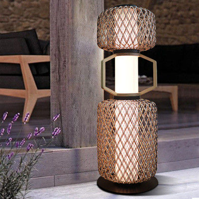 Decoratieve Rattan Staande Lamp 3500K CCT Voor Hotel Residential