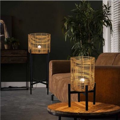 4 Legs Wicker Rattan vloerlampen voor woonkamer sfeer