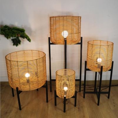 4 Legs Wicker Rattan vloerlampen voor woonkamer sfeer