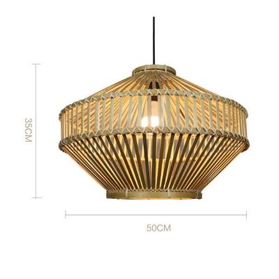 3500K Retro Bamboe Geweven Hanglamp Licht Voor Innen Woonkamer