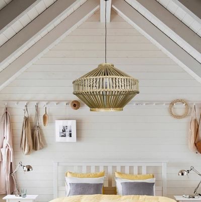 3500K Retro Bamboe Geweven Hanglamp Licht Voor Innen Woonkamer