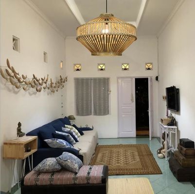 3500K Retro Bamboe Geweven Hanglamp Licht Voor Innen Woonkamer
