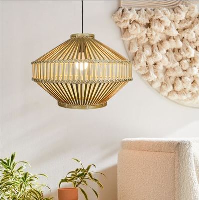 3500K Retro Bamboe Geweven Hanglamp Licht Voor Innen Woonkamer