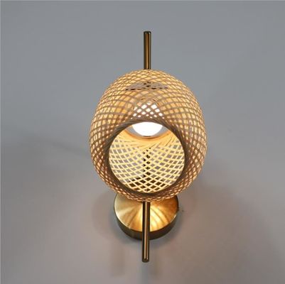 luxe bamboe geweven wandlamp - bamboe ganglamp - hangende bamboe rotan lamp