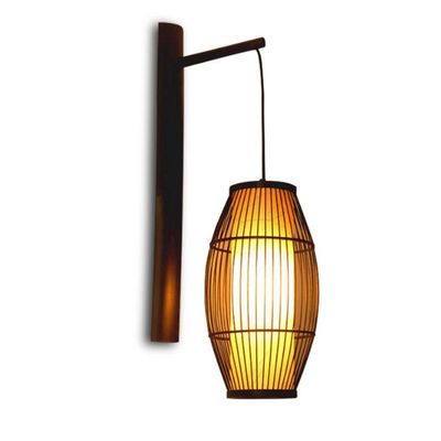 Chinese retro massief houten wandlamp - Hotel Bamboe ganglamp - antieke bamboe lantaarn wandlamp