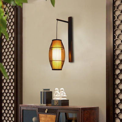 Chinese retro massief houten wandlamp - Hotel Bamboe ganglamp - antieke bamboe lantaarn wandlamp