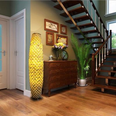 Bamboe Woven vloer rotan lamp 3500K voor woonkamer