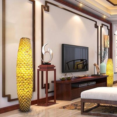 Bamboe Woven vloer rotan lamp 3500K voor woonkamer