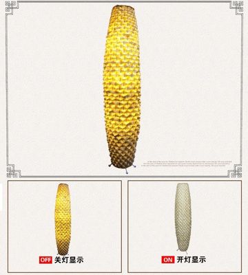 Bamboe Woven vloer rotan lamp 3500K voor woonkamer