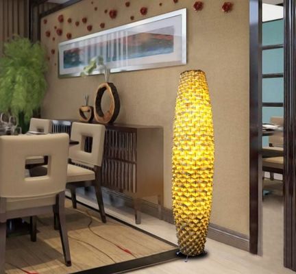 Bamboe Woven vloer rotan lamp 3500K voor woonkamer
