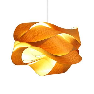 Nordic Houten Rattan Hanglamp LED Lichtbron Voor Woonkamer