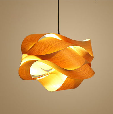 Nordic Houten Rattan Hanglamp LED Lichtbron Voor Woonkamer