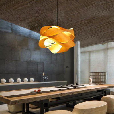 Nordic Houten Rattan Hanglamp LED Lichtbron Voor Woonkamer