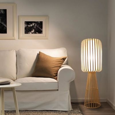 Bamboe weefsel rotan vloerlamp voor woonkamer theehuis
