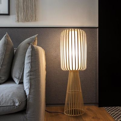 Bamboe weefsel rotan vloerlamp voor woonkamer theehuis