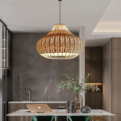 Handgemaakte creatieve Rattan hanger Licht kroonluchter Ronde vorm
