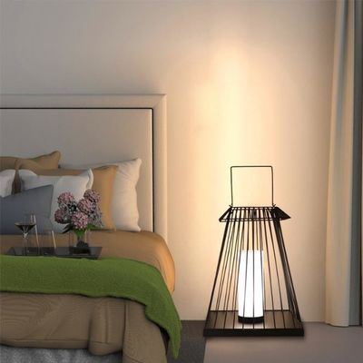 Creatieve rattan vloer lantaarnslamp E27 basis voor buitentuin