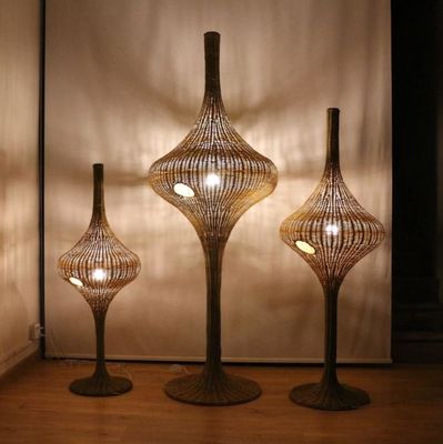Moderne staande rotan vloerlamp E27 basis voor woonkamer hotel