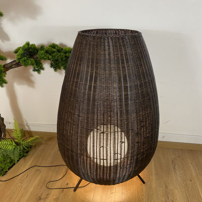 Op maat gemaakt Luxe Rattan Floor Lamp, Indoor Creative Wicker Floor Light