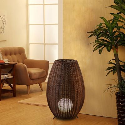 Op maat gemaakt Luxe Rattan Floor Lamp, Indoor Creative Wicker Floor Light