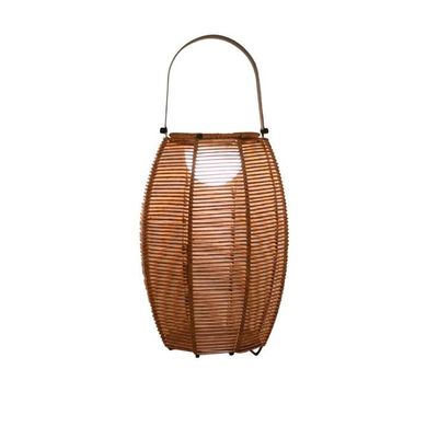 Buitenstaander Rattan schaduw vloerlamp Zonne-energie IP65 waterdicht