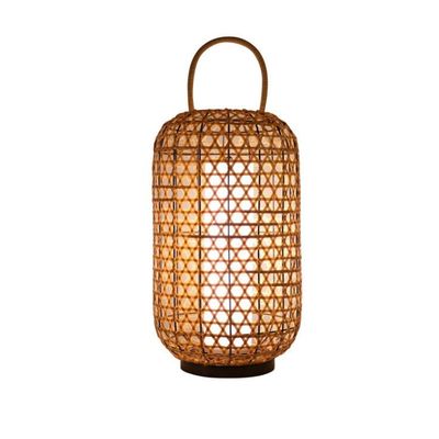 Waterdichte vloerlamp van rotan, Wicker staande lamp voor buitenbalkon
