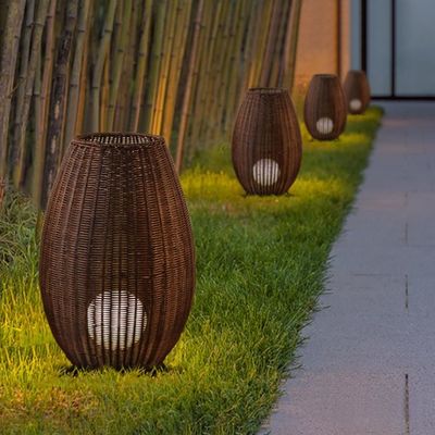 straatlamp balkon gang buiten waterdicht Rattan gazonlamp LED vloerlamp