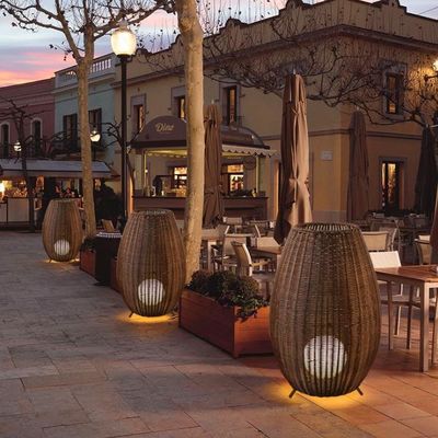 straatlamp balkon gang buiten waterdicht Rattan gazonlamp LED vloerlamp