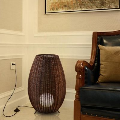 Leefkamer slaapkamer studie hotel inn villa club creatieve rattan geweven vloerlamp
