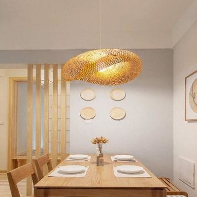 Moderne bamboe rattan hanger licht lamp voor binnenkamer