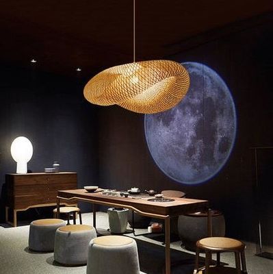 Moderne bamboe rattan hanger licht lamp voor binnenkamer