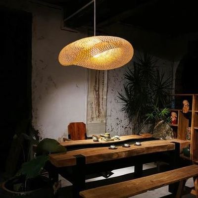 Moderne bamboe rattan hanger licht lamp voor binnenkamer