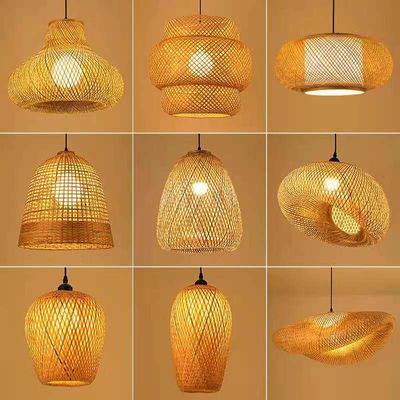 Handgemaakte Wicker Rattan hanger kandelaar 150 graden balk hoek schakelaar besturing