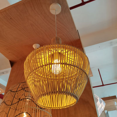 Handgemaakte Wicker Rattan hanger kandelaar 150 graden balk hoek schakelaar besturing