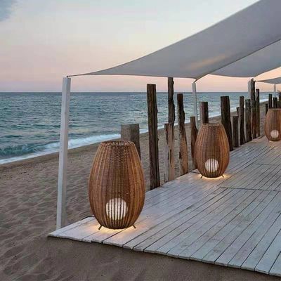 Handgemaakte Wicker Rattan hanger kandelaar 150 graden balk hoek schakelaar besturing