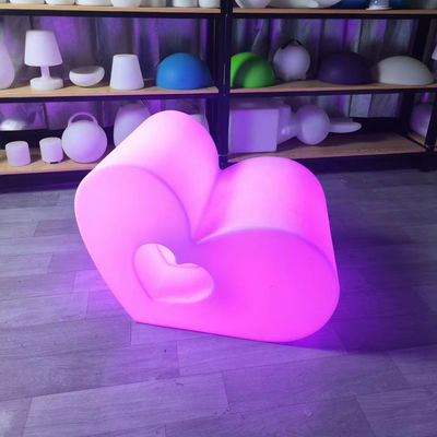 Creatieve kleurrijke led gloeiende hart krukken hart stoel voor evenement