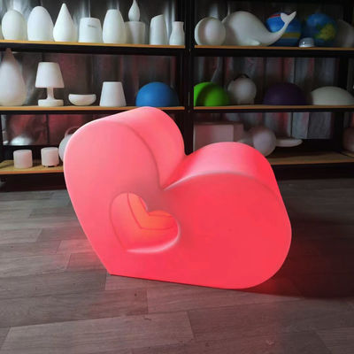 Creatieve kleurrijke led gloeiende hart krukken hart stoel voor evenement