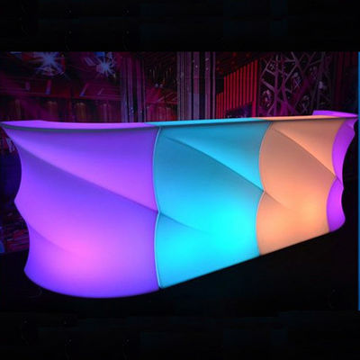 Wave Shape lichtgevende LED Bar Counter, Outdoor Light Up Bar Table Waterdicht