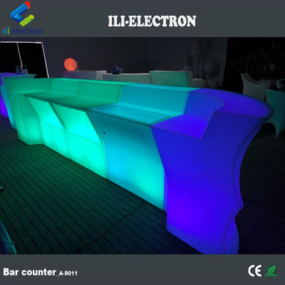 Wave Shape lichtgevende LED Bar Counter, Outdoor Light Up Bar Table Waterdicht