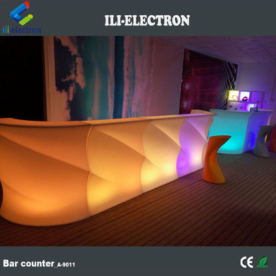 Wave Shape lichtgevende LED Bar Counter, Outdoor Light Up Bar Table Waterdicht