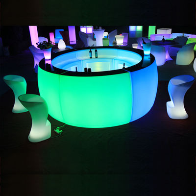 Oplaadbare PE-plastic rondgeleide nachtclub bar counter commerciële meubels
