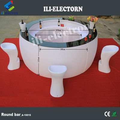 Oplaadbare PE-plastic rondgeleide nachtclub bar counter commerciële meubels