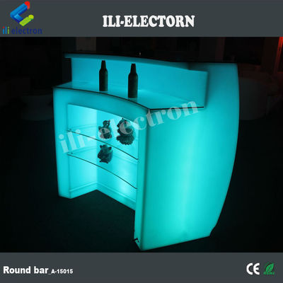 Oplaadbare PE-plastic rondgeleide nachtclub bar counter commerciële meubels