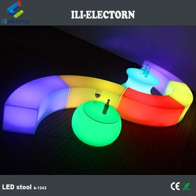 Kleurveranderend oplaadbaar led meubel led gebogen bank zitplaatsen