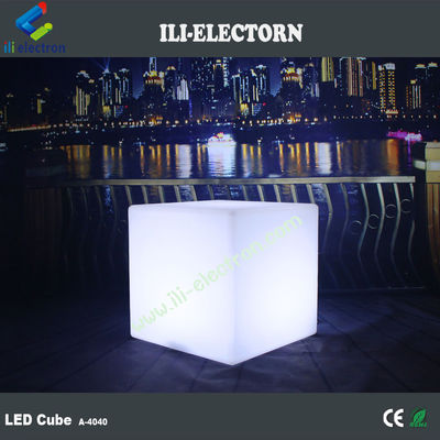 Muti-Color LED verlichte kubus kruk 40 cm oplaadbare afstandsbediening