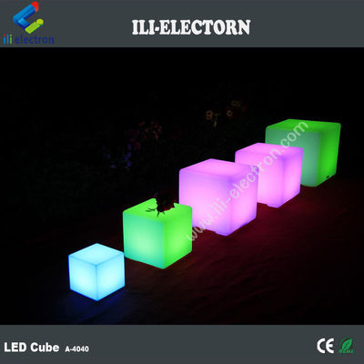 Muti-Color LED verlichte kubus kruk 40 cm oplaadbare afstandsbediening