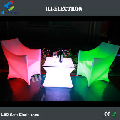 PE Plastic LED Verlicht Meubelstoel RGB Met Oplaadbare Lithiumbatterie