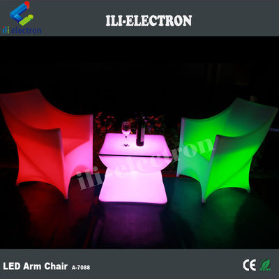 PE Plastic LED Verlicht Meubelstoel RGB Met Oplaadbare Lithiumbatterie